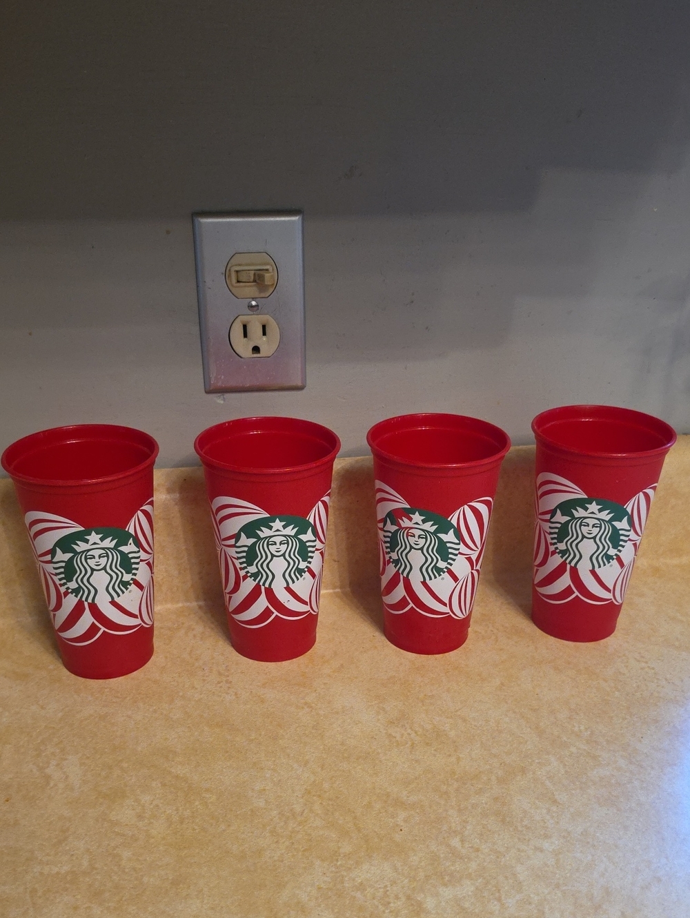Starbucks Red Holiday Logo Reusable Cups - Set of 4